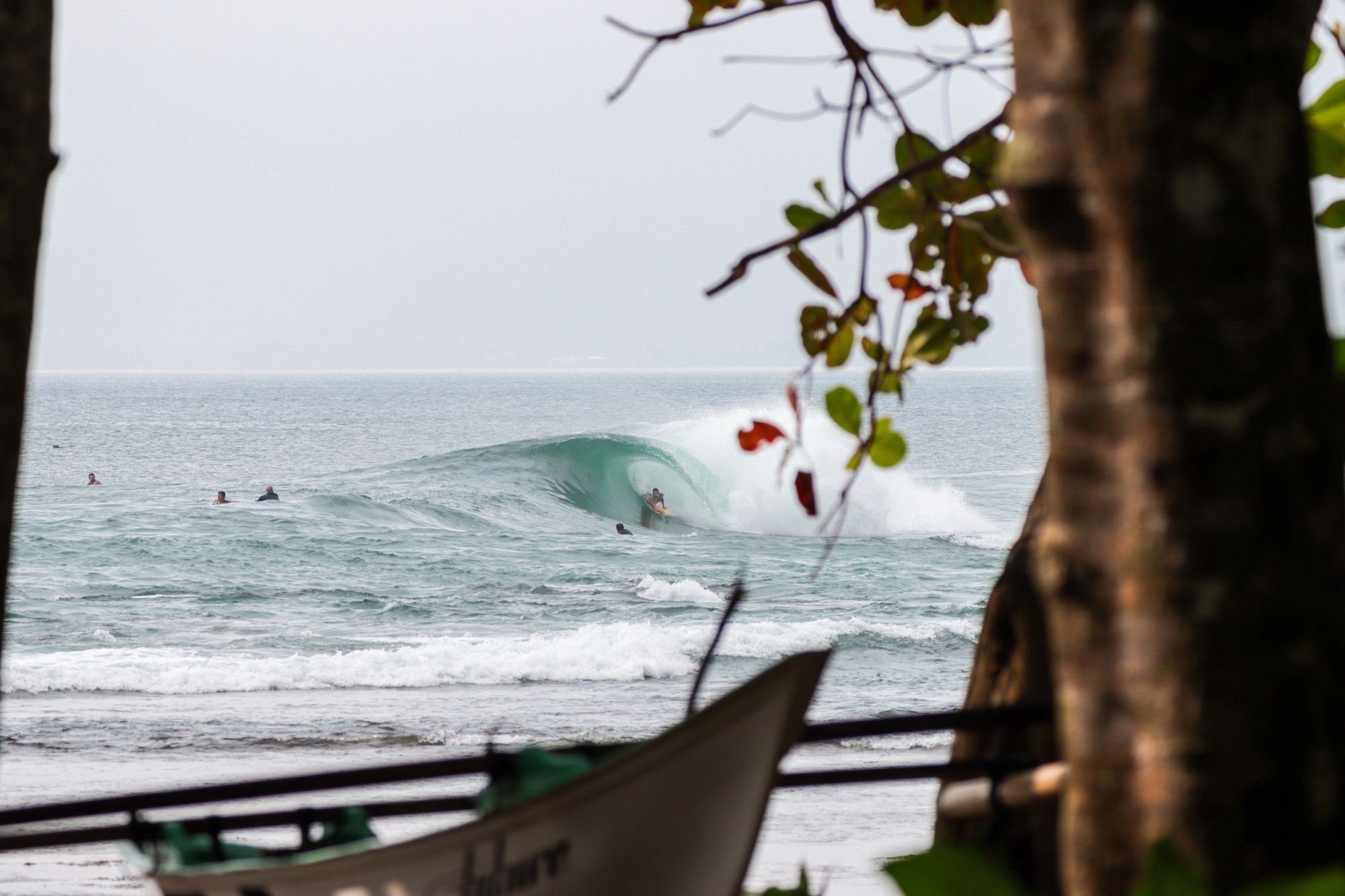 Bodyboarder Inside a Perfect A Frame in Krui, Lampung